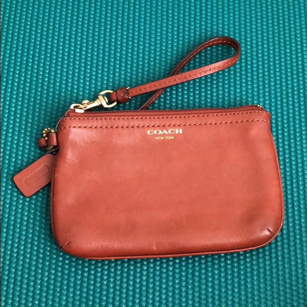 Coach small wristlet with strap